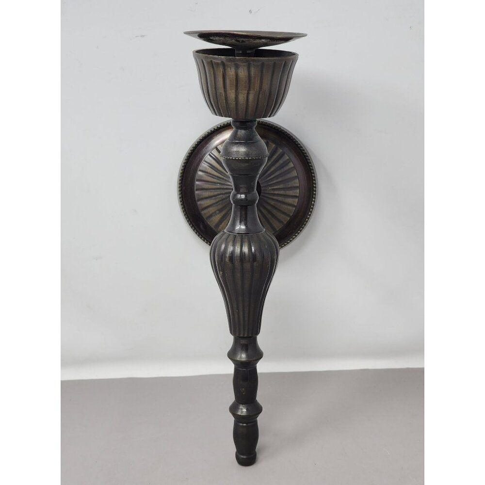 Vintage Wall Mount Candle Holder Made In India Metal Construction‎ Ornate Design